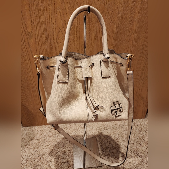 Tory Burch Mcgraw Small Drawstring Satchel - Picture 1 of 16